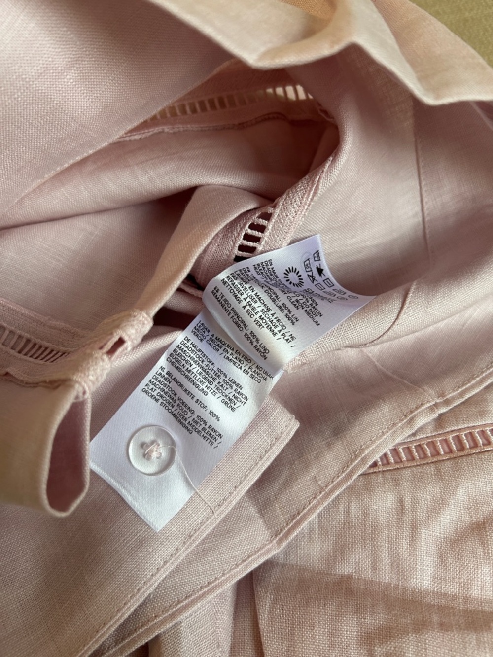 Reformation Everett Linen Midi Dress - Cherry Blossom Blush Pink Valentine's Day - Picture 9 of 10